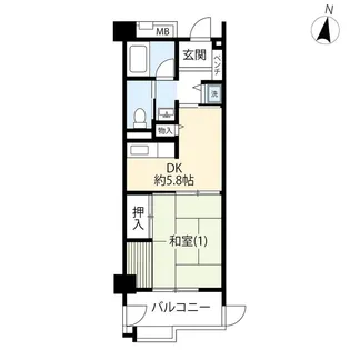 URすまいる亀有【6階】の間取り