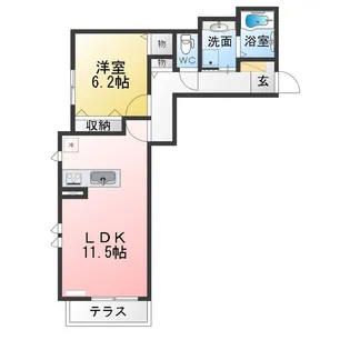 ラ・メール清水ヶ岡【1階】の間取り