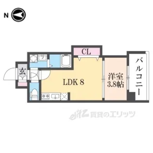 シェリロ香里園【8階】の間取り