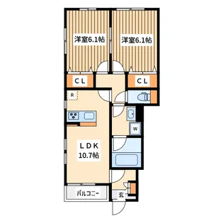 サン オットー ヒルズ B【1階】の間取り