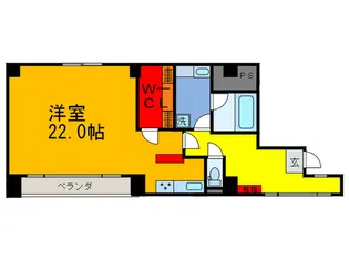 メゾン ド ヴェ-ル【7階】の間取り
