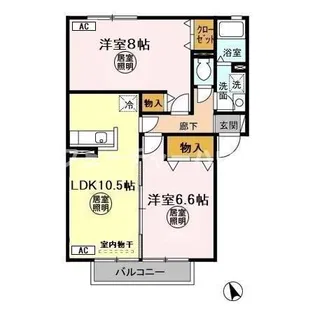 ロイヤルスクエア A【2階】の間取り