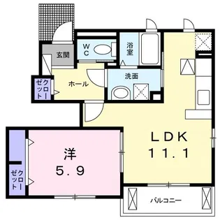 ラドゥーノ紺屋【1階】の間取り