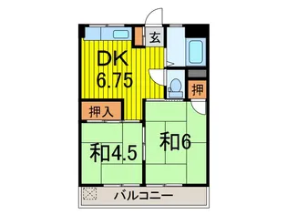 第一須賀ハイツ【2階】の間取り