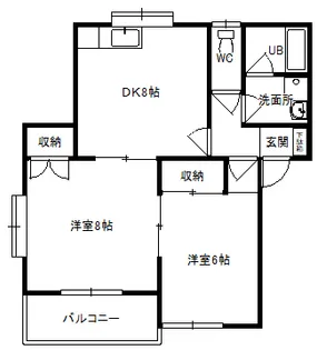 ビューパレス川原A【1階】の間取り