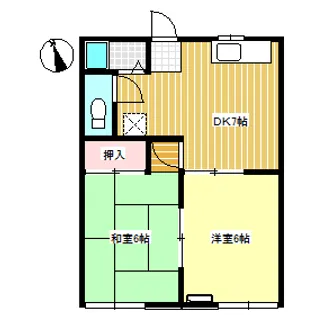 ハイツ・リビエラ【2階】の間取り