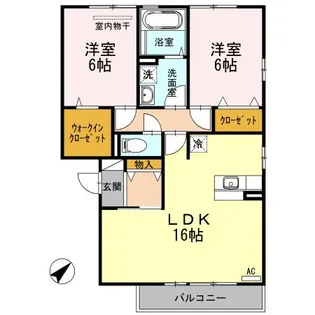 あけぼの6番館やまさB棟【3階】の間取り