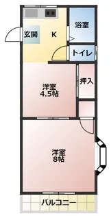 加藤ハイツ B棟【1階】の間取り