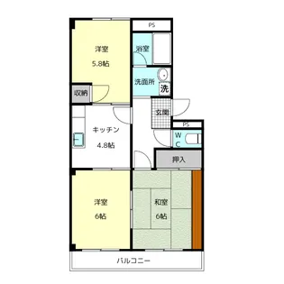 エクシード立込【2階】の間取り