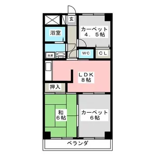アルテール左入【3階】の間取り