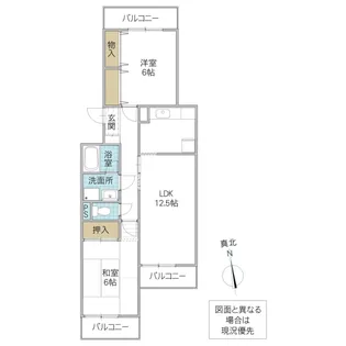 2LDKの間取り画像