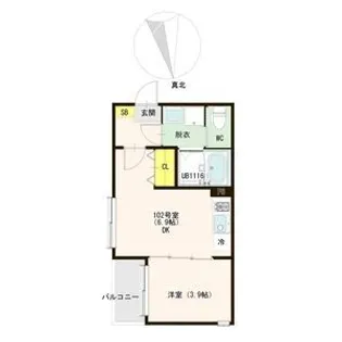 GREEN ACE II(グリーンエースツー)(郡山七丁目(7)B)【1階】の間取り