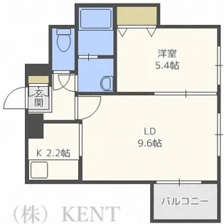 セラムビル円山(旧パワービル円山)【2階】の間取り