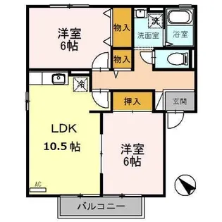シェ・ドゥーブル A【2階】の間取り
