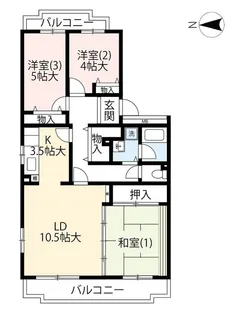 URエステート富士見台【5階】の間取り
