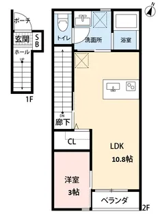 リバーサイドB棟【2階】の間取り