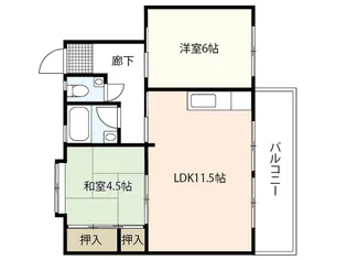 鈴が台団地分譲住宅F棟【2階】の間取り