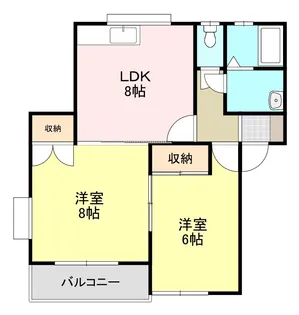 メゾンアゲレアブルA・B・C【1階】の間取り