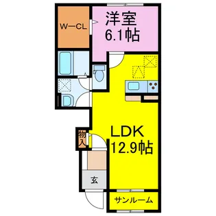 エヴァー・デライト【1階】の間取り