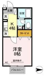 山形県山形市馬見ケ崎3【アパート】の間取り