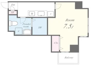HR・FRONT・REGALドームウエスト【7階】の間取り