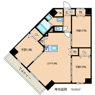 福岡県福岡市中央区梅光園2【マンション】の間取り