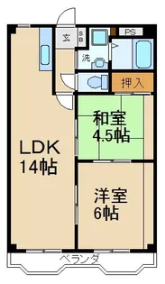 レオパレス香里【3階】の間取り