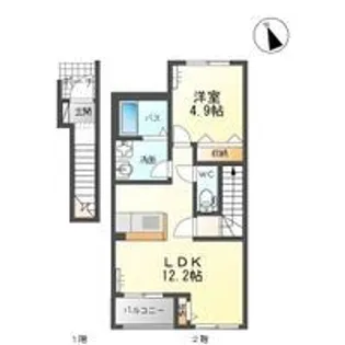 アーバンヒルズ鹿島【2階】の間取り
