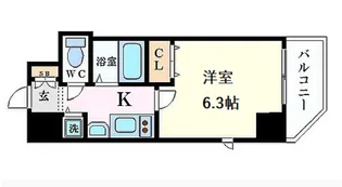 プレサンス心斎橋ザ・スタイル【9階】の間取り