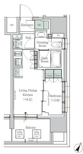 ONE ROOF RESIDENCE TAMACHI【3階】の間取り
