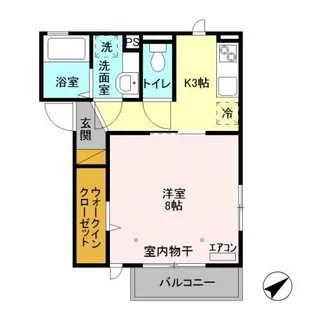 プラムブロッサム サウス【1階】の間取り