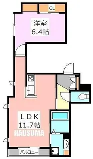 ボヌールヤマキチIII【2階】の間取り