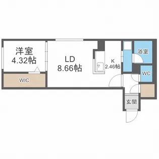 北海道札幌市中央区南六条西17【マンション】の間取り