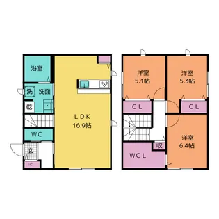 愛知県小牧市堀の内5【一戸建】の間取り