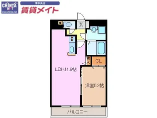 ライフコート丸之内【8階】の間取り