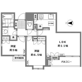 コートハウス世田谷砧 201号室【2階】の間取り