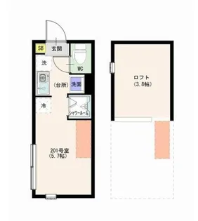 ハーモニーテラス・Freesia平和台【2階】の間取り