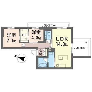 シャーメゾンステージ横濱白楽【4階】の間取り