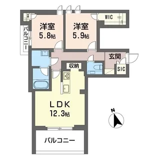 ベルクレール【4階】の間取り