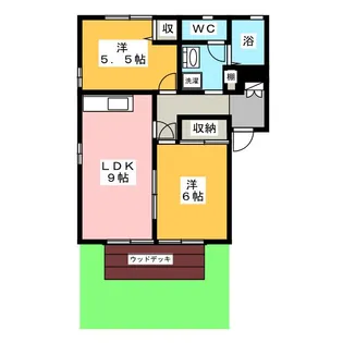 コーポ夏椿D【1階】の間取り