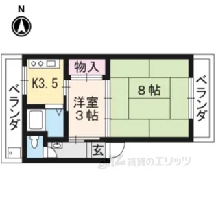 洛西マンションNO.1【1階】の間取り