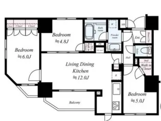 エターナル南千住グランTokyo【7階】の間取り