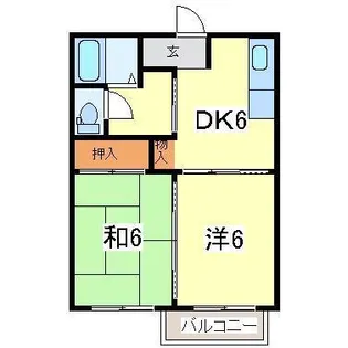 日詰駅前プチメゾンI【2階】の間取り