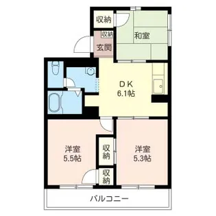 ウッドスクエア二俣川【3階】の間取り