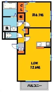 パラシオンAbe【1階】の間取り