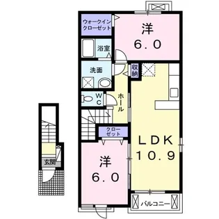 ビブレストV B【2階】の間取り