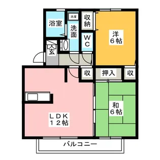 ハイカムール新居 B棟【1階】の間取り