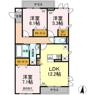Fortuna(フォルトゥーナ)【1階】の間取り