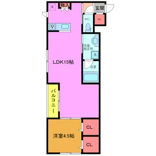 My Style Vintage湊町【2階】の間取り