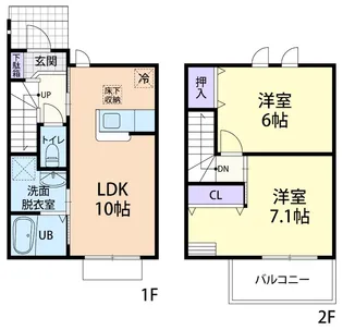 Garden Terrace(ガーデン テラス) 富田【1階】の間取り